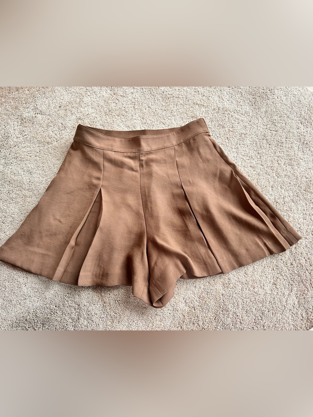 SPANX Brown Pleated Skort Shorts